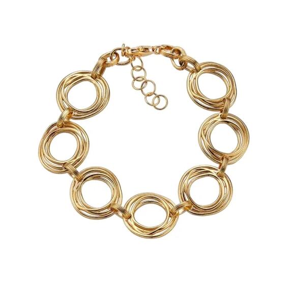 Anne Klein Gold Tone Circle Knot All Around Statement Necklace NWT - Picture 7 of 9